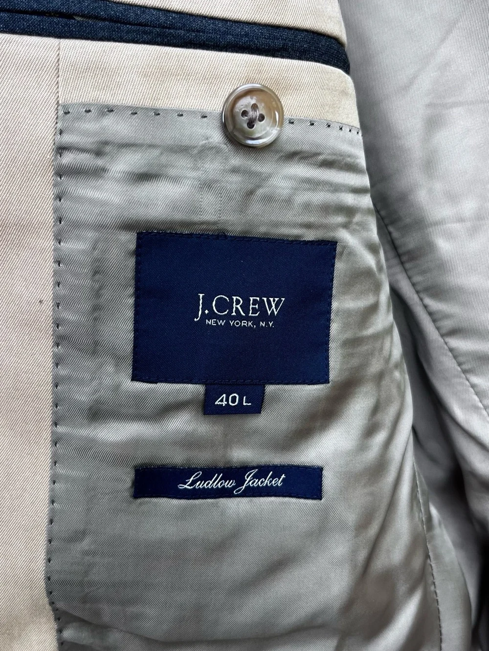 J.Crew Ludlow jacket, summer suit tan beige blazer 40 L